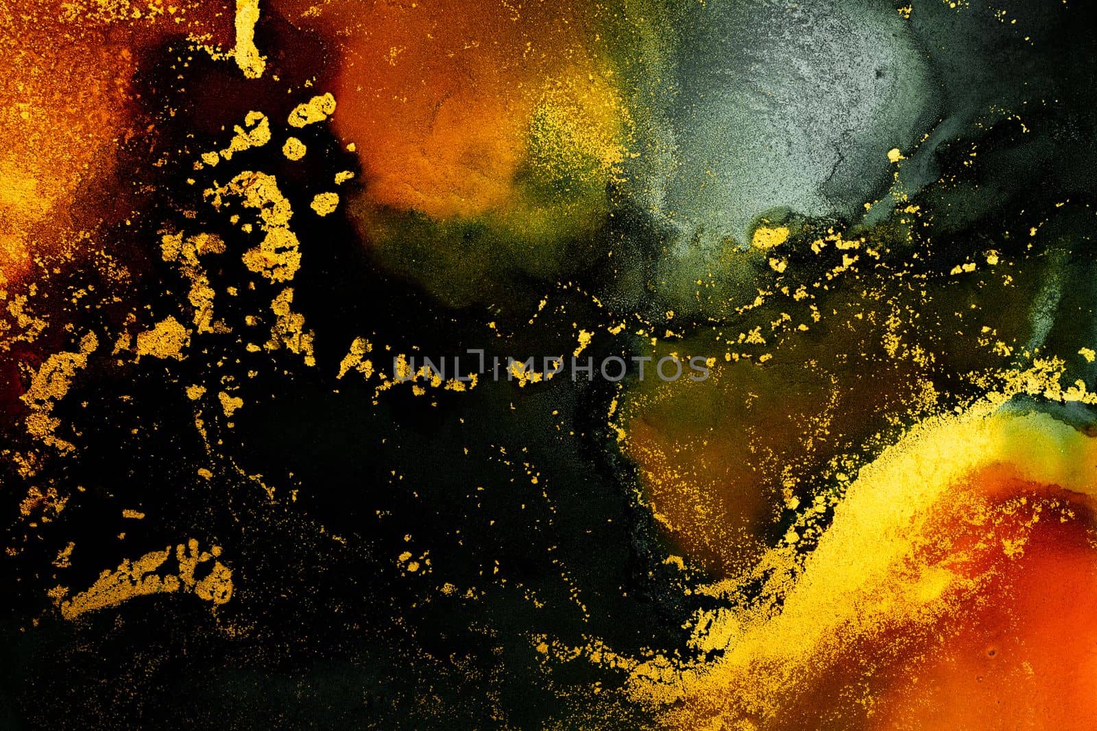 Burning abstract background from marble ink art of exquisite original painting by biancoblue