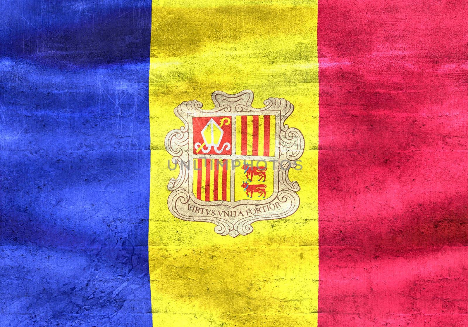 Andorra flag - realistic waving fabric flag by MP_foto71
