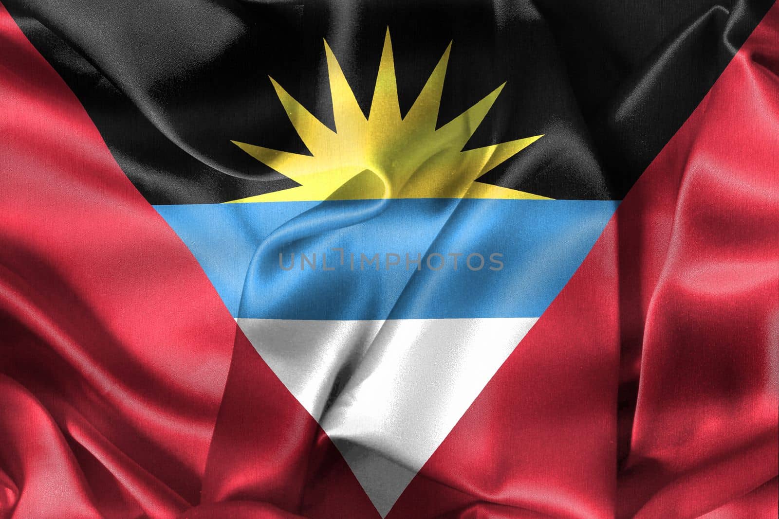 Antigua and Barbuda flag - realistic waving fabric flag