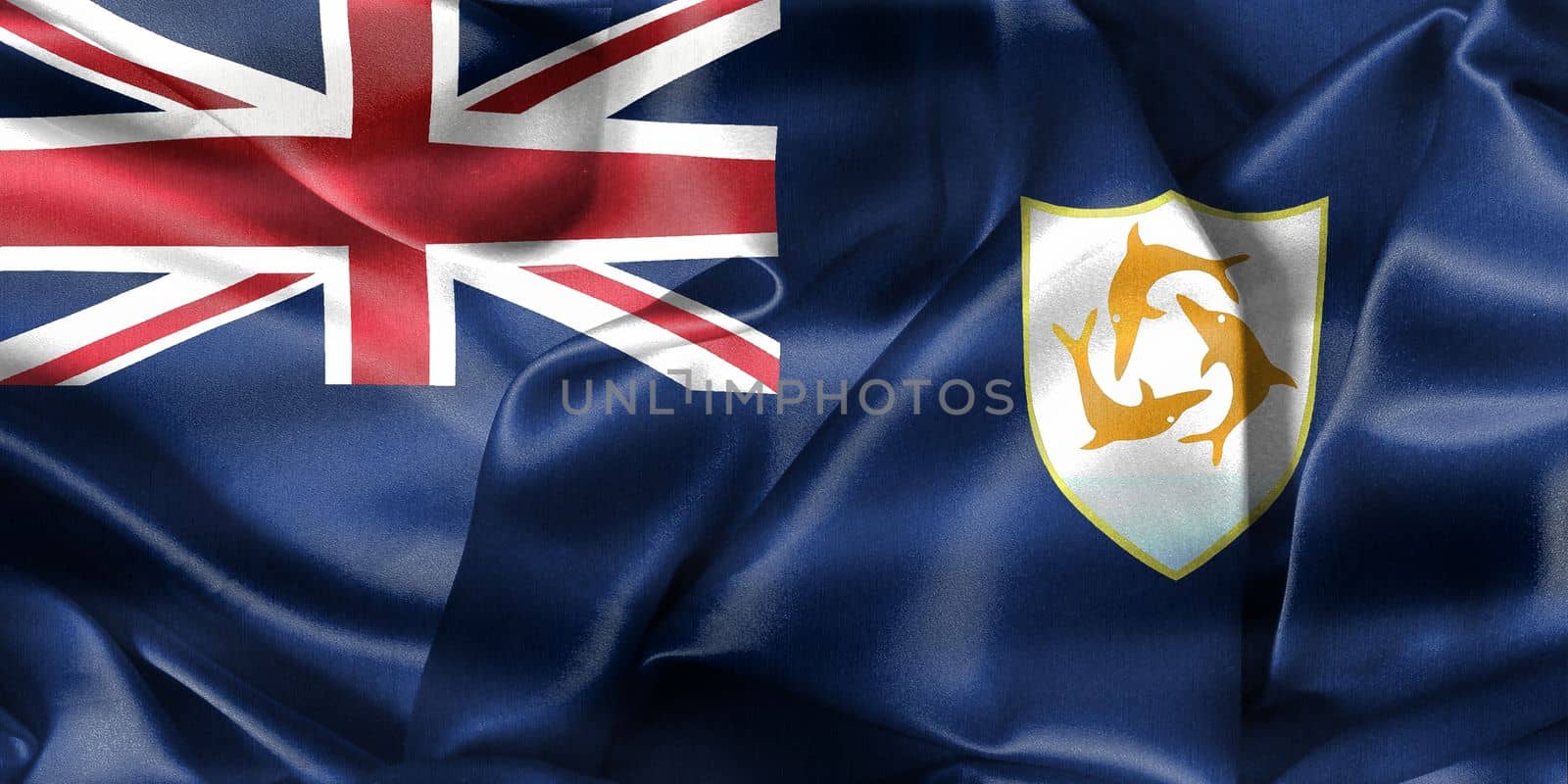 Anguilla flag - realistic waving fabric flag