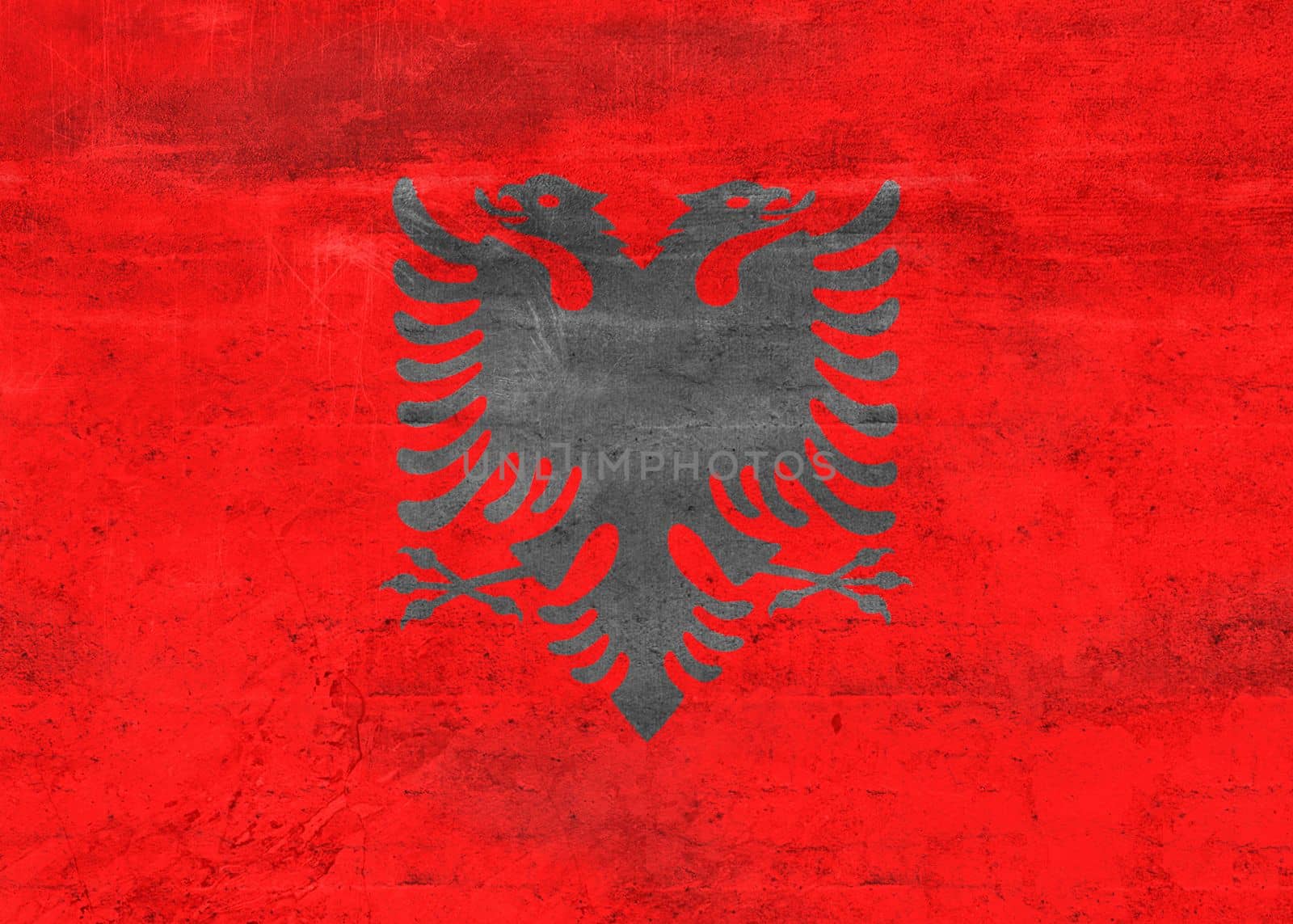 Albania flag - realistic waving fabric flag