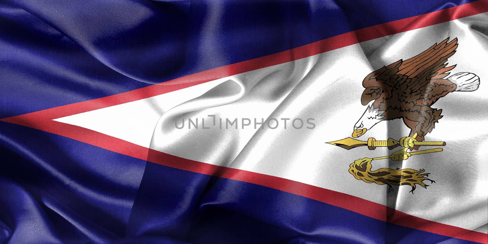 American Samoa flag - realistic waving fabric flag