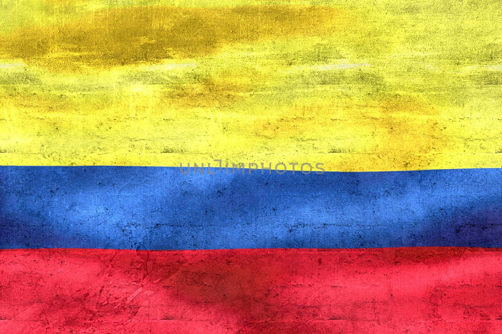 Colombia flag - realistic waving fabric flag
