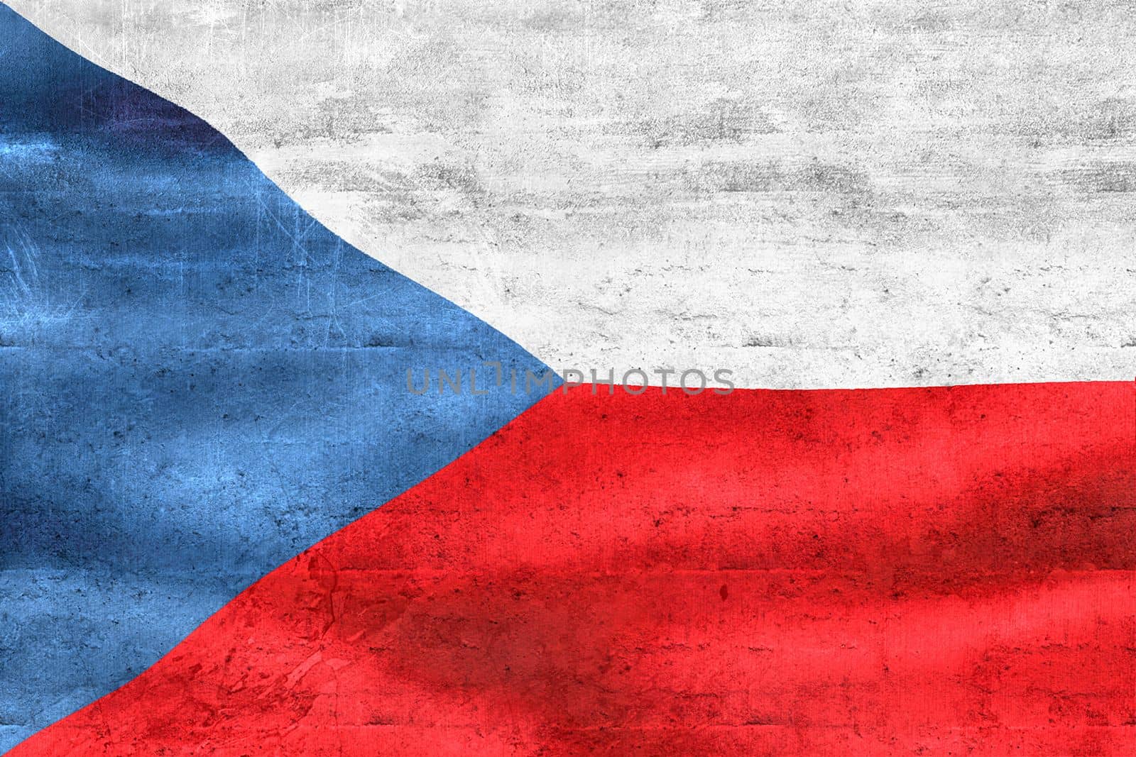 Czechia flag - realistic waving fabric flag by MP_foto71