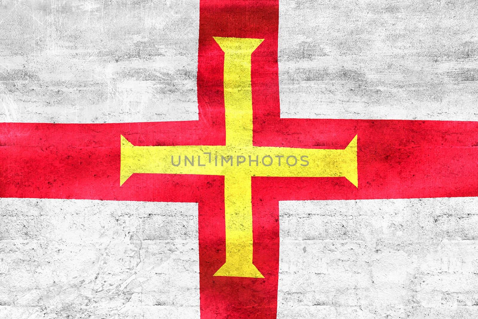 Guernsey flag - realistic waving fabric flag by MP_foto71