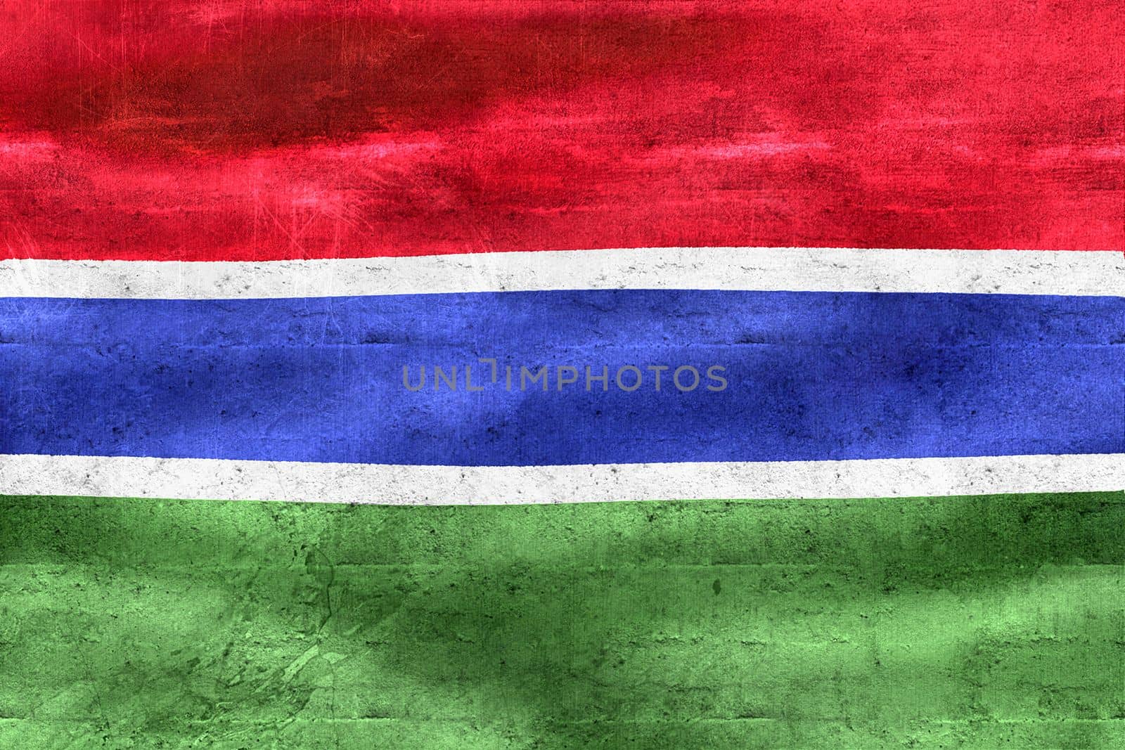 Gambia flag - realistic waving fabric flag by MP_foto71