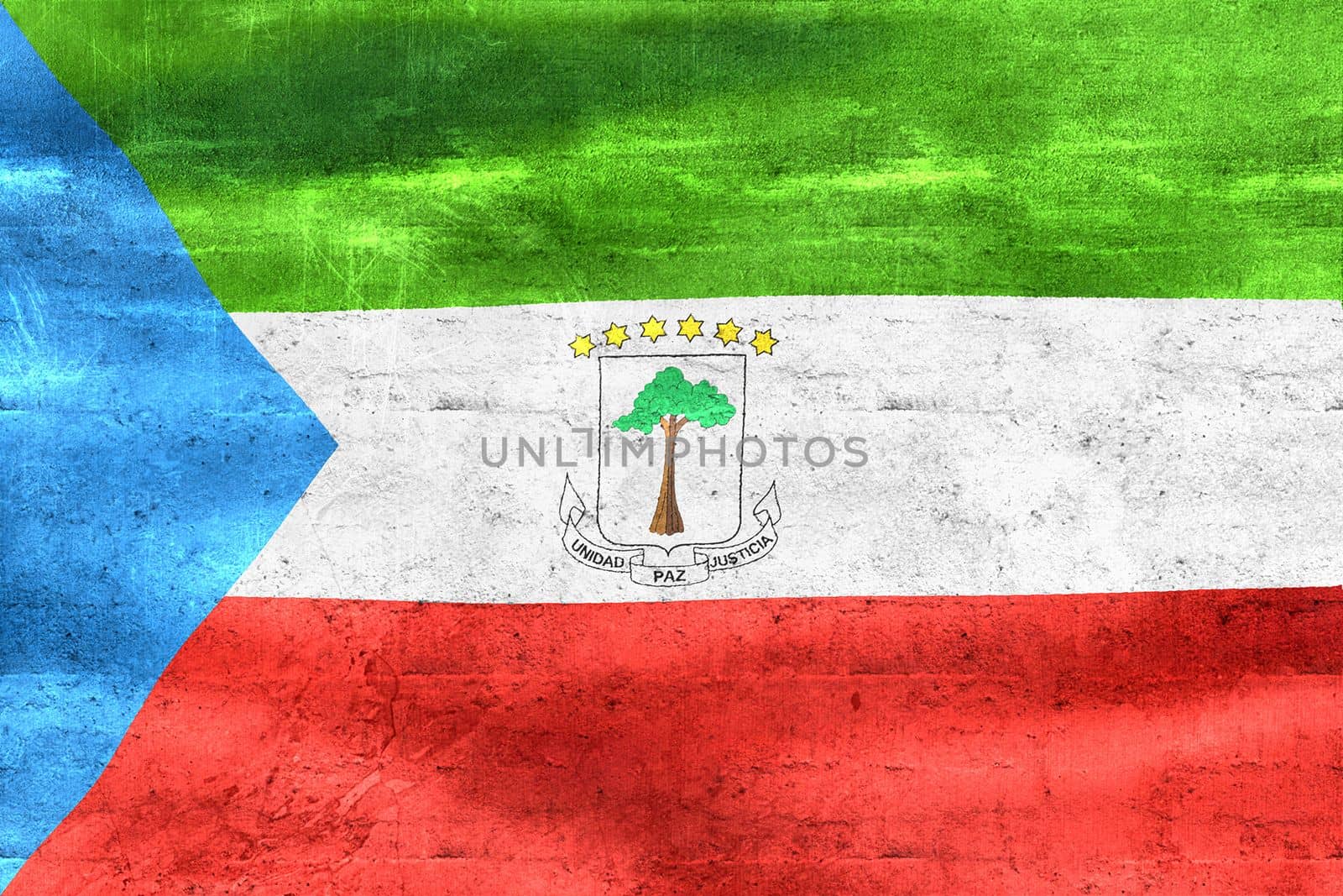 Equatorial Guinea flag - realistic waving fabric flag by MP_foto71