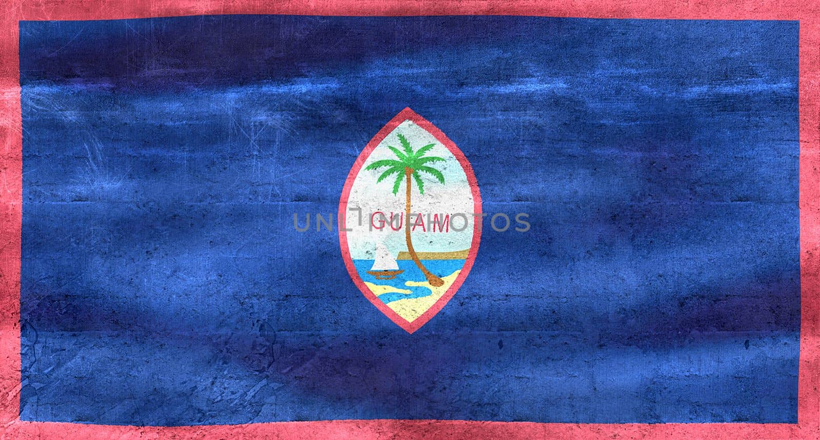 Guam flag - realistic waving fabric flag by MP_foto71