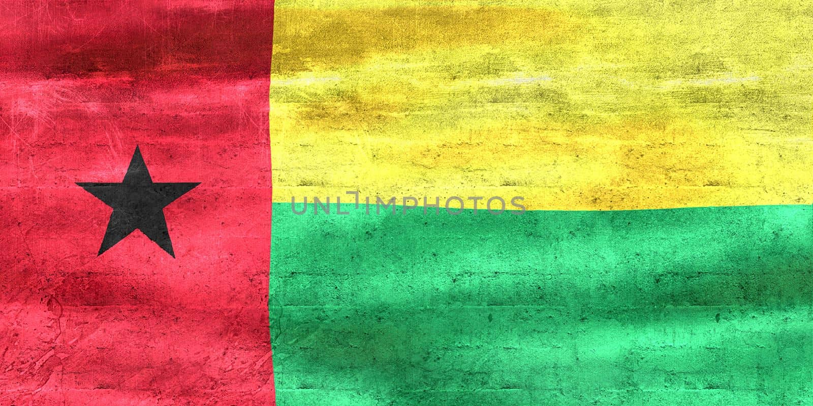 Guinea-Bissau flag - realistic waving fabric flag by MP_foto71