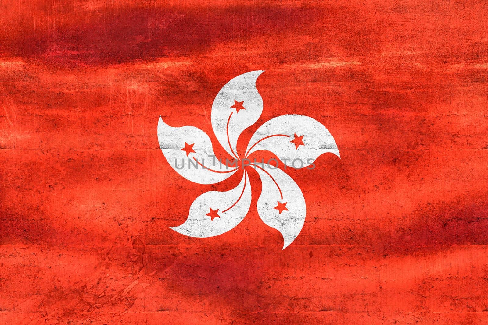 Hong Kong flag - realistic waving fabric flag