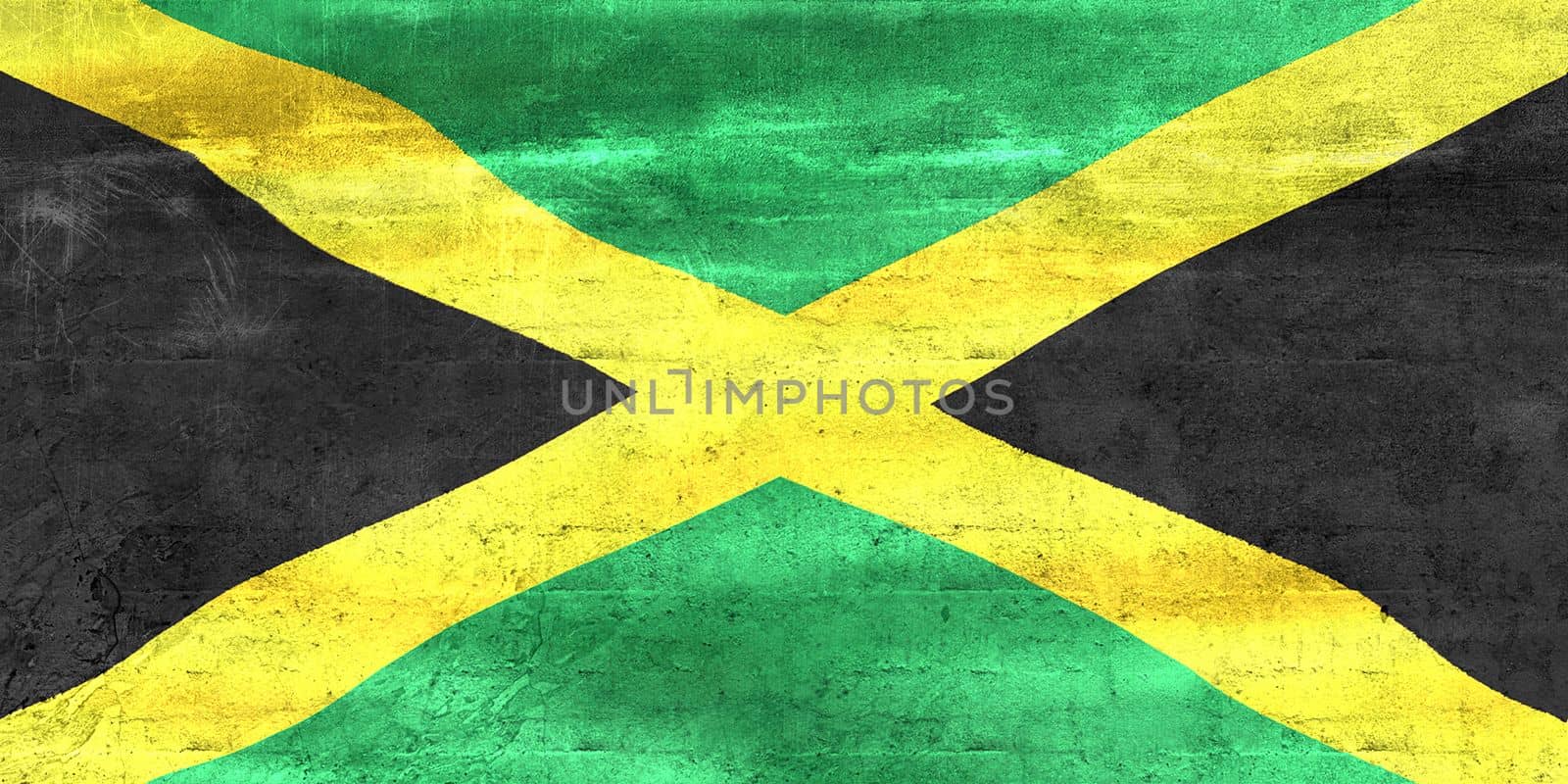 Jamaica flag - realistic waving fabric flag