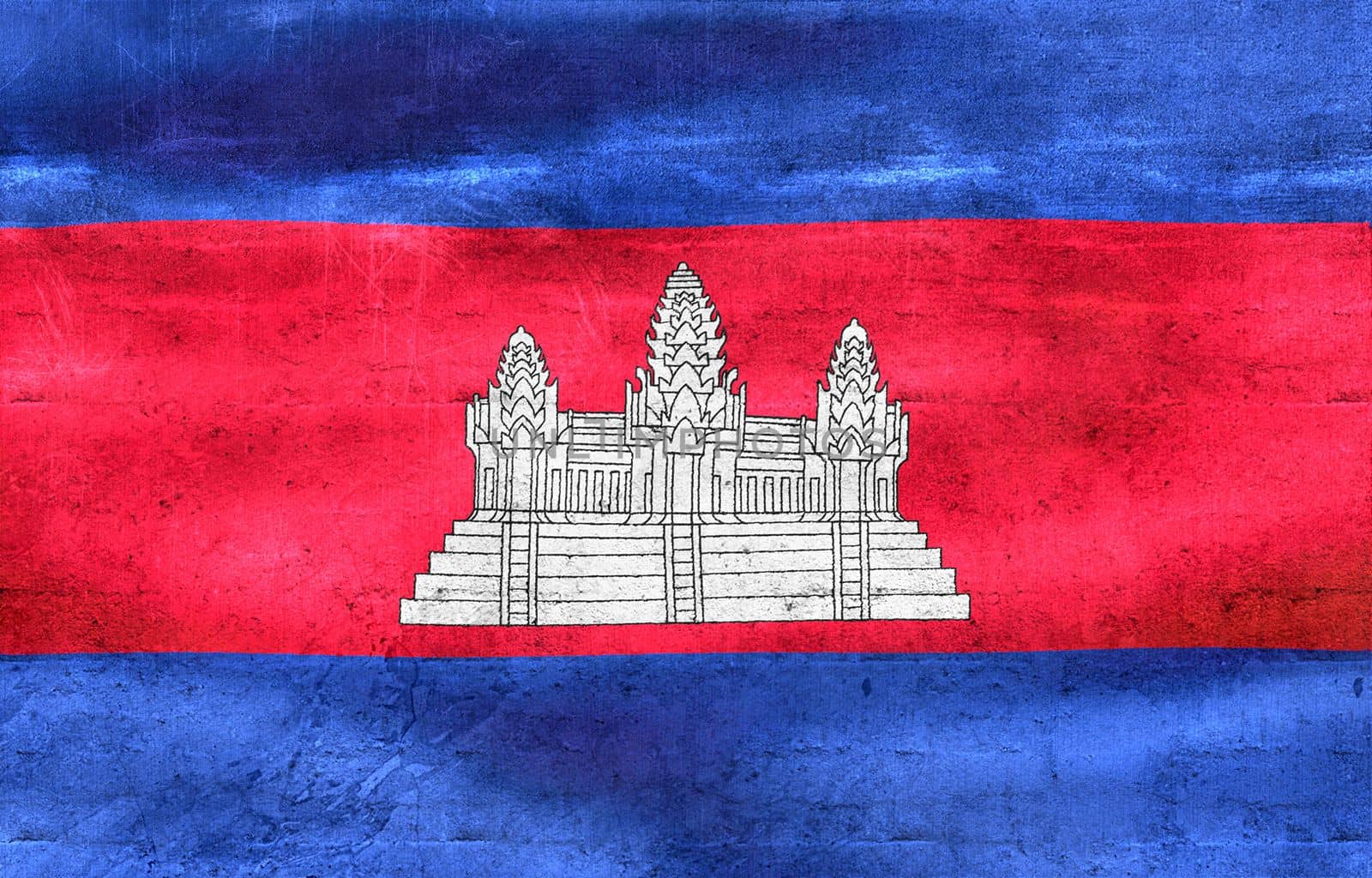 Cambodia flag - realistic waving fabric flag