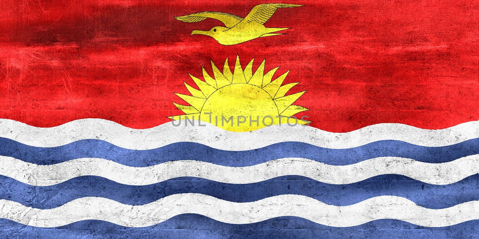 3D-Illustration of a Kiribati flag - realistic waving fabric flag by MP_foto71