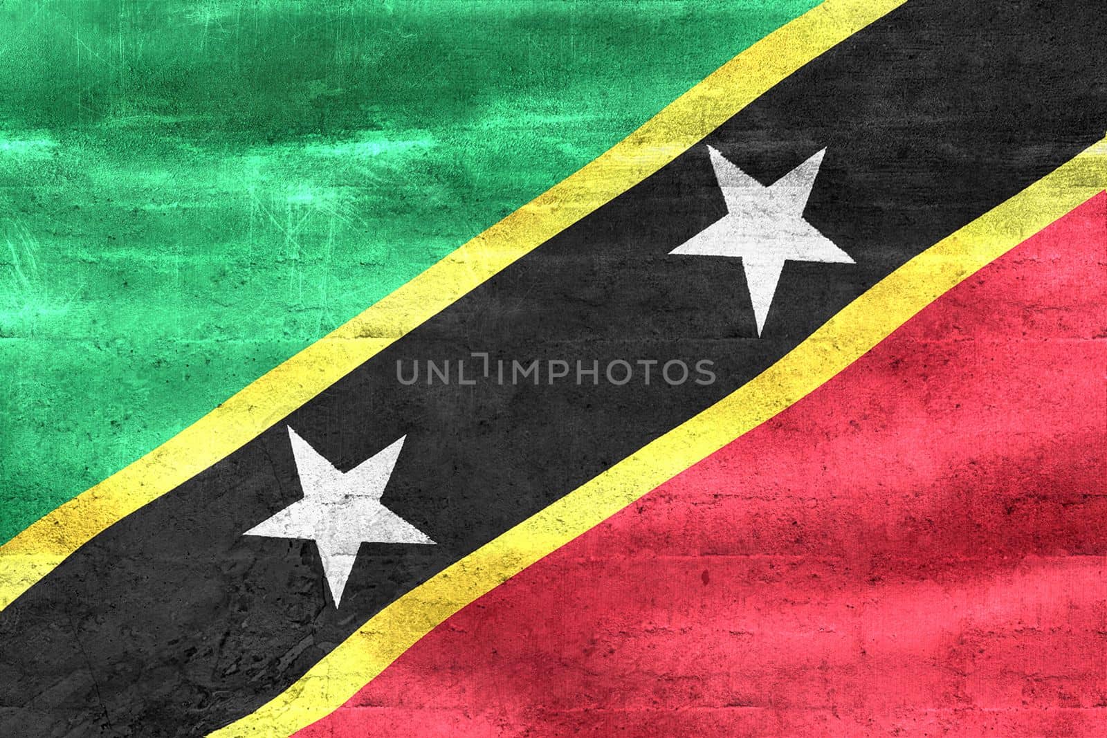 3D-Illustration of a Saint Kitts and Nevisflag - realistic waving fabric flag by MP_foto71