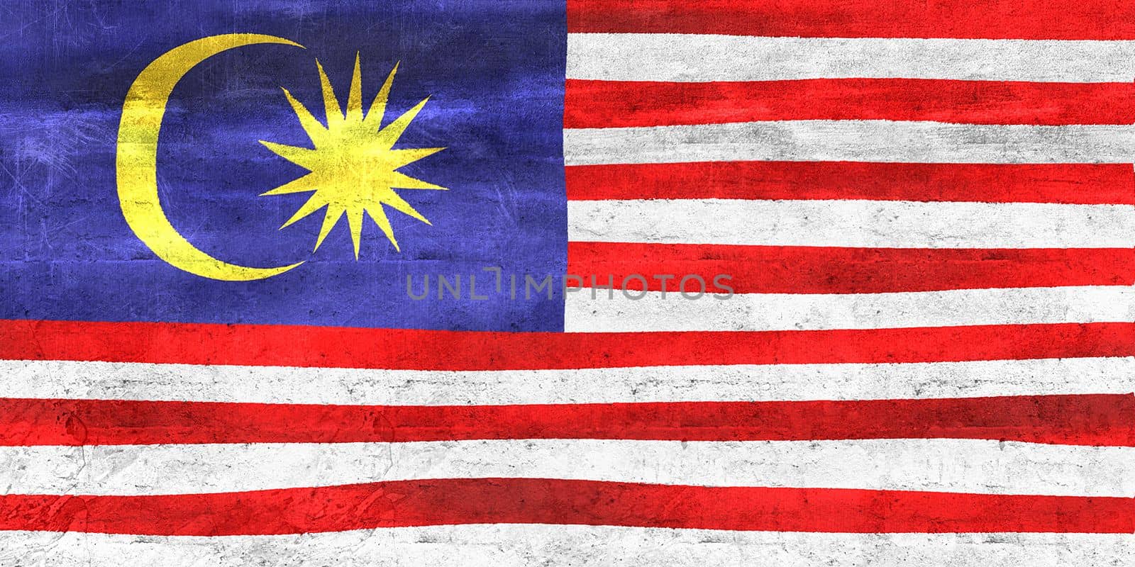 Malaysia flag - realistic waving fabric flag