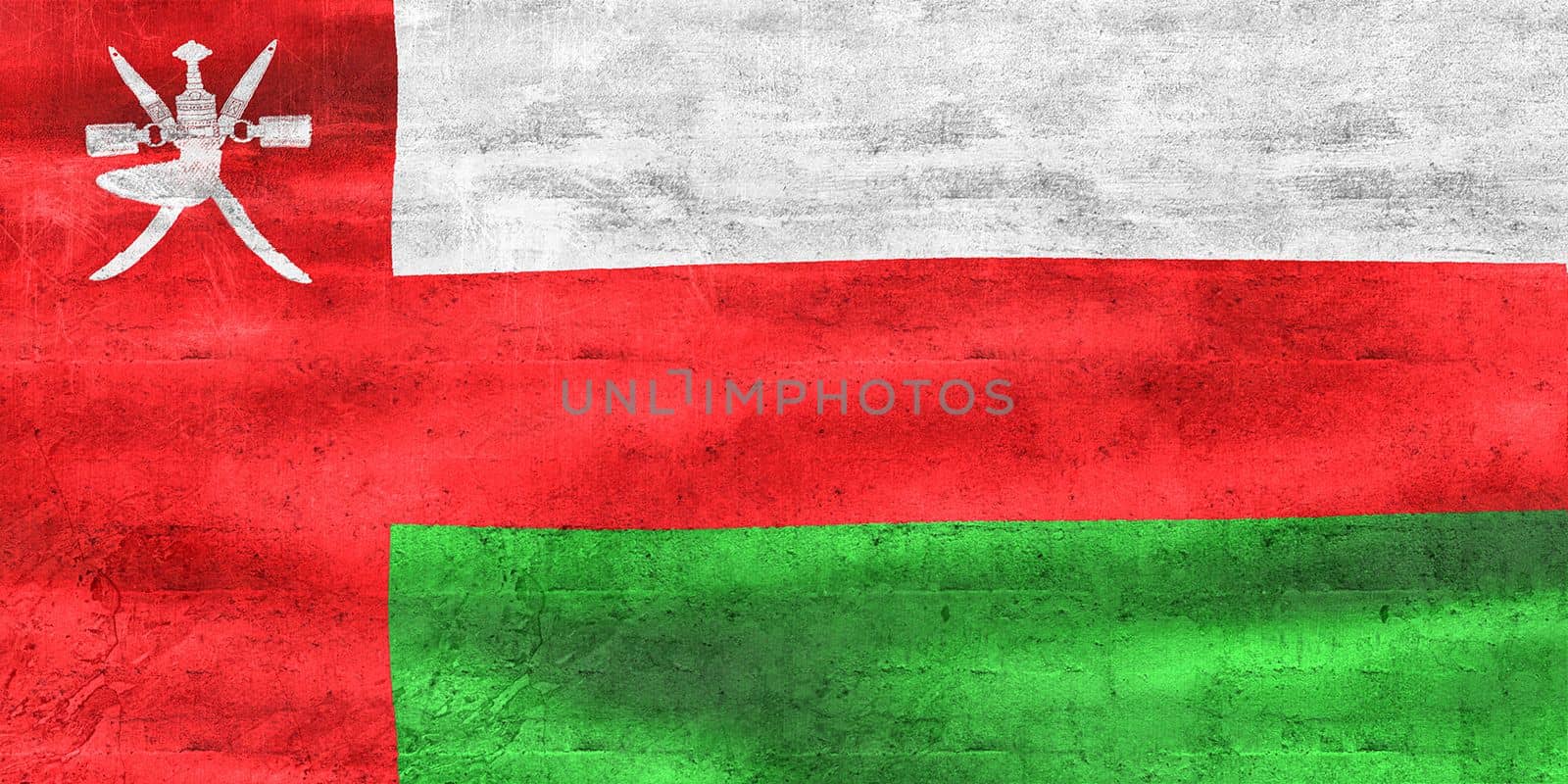 3D-Illustration of a Oman flag - realistic waving fabric flag by MP_foto71