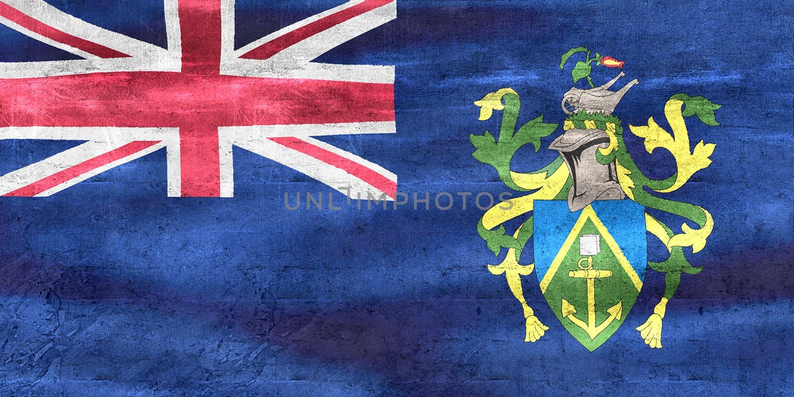 3D-Illustration of a Pitcairn Islands flag - realistic waving fabric flag by MP_foto71