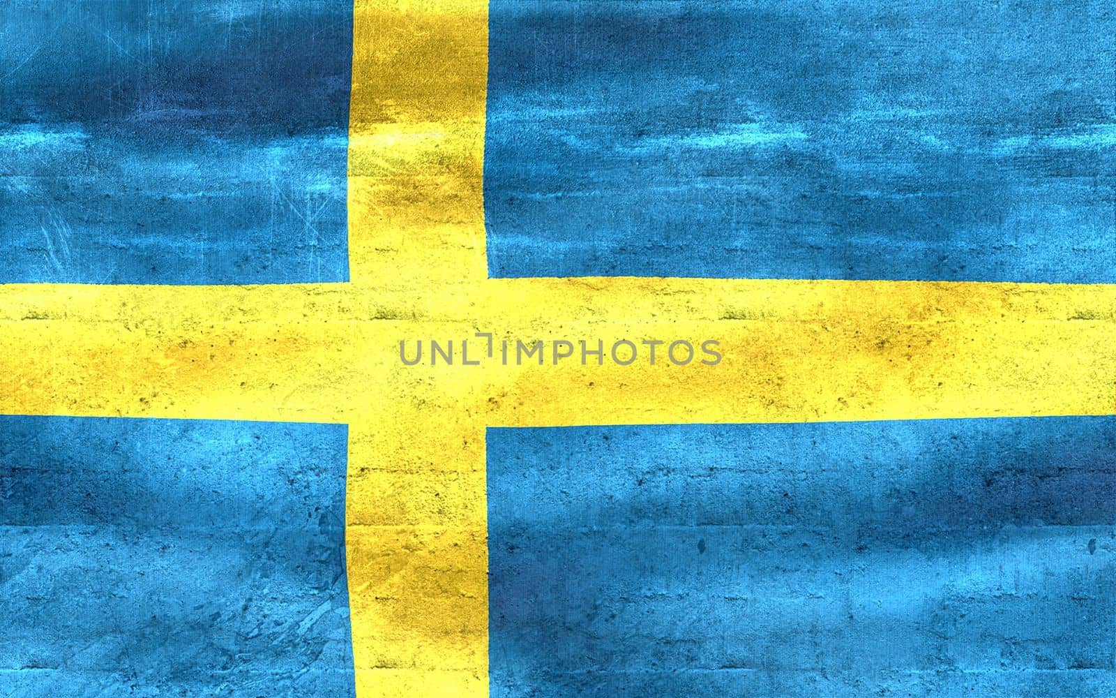 3D-Illustration of a Sweden flag - realistic waving fabric flag by MP_foto71