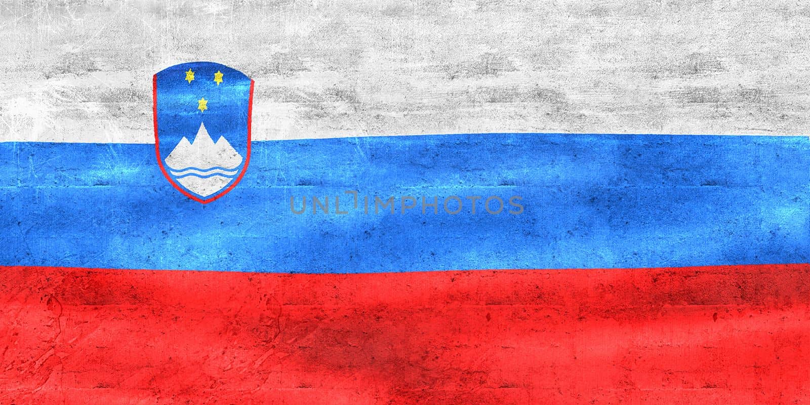 3D-Illustration of a Slovenia flag - realistic waving fabric flag.