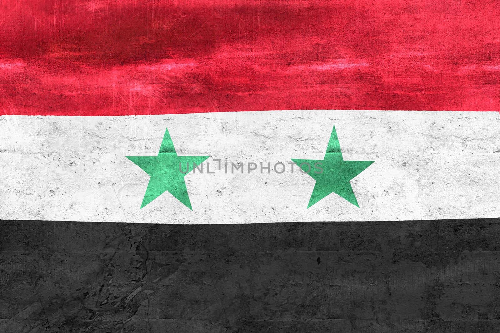 3D-Illustration of a Syria flag - realistic waving fabric flag.