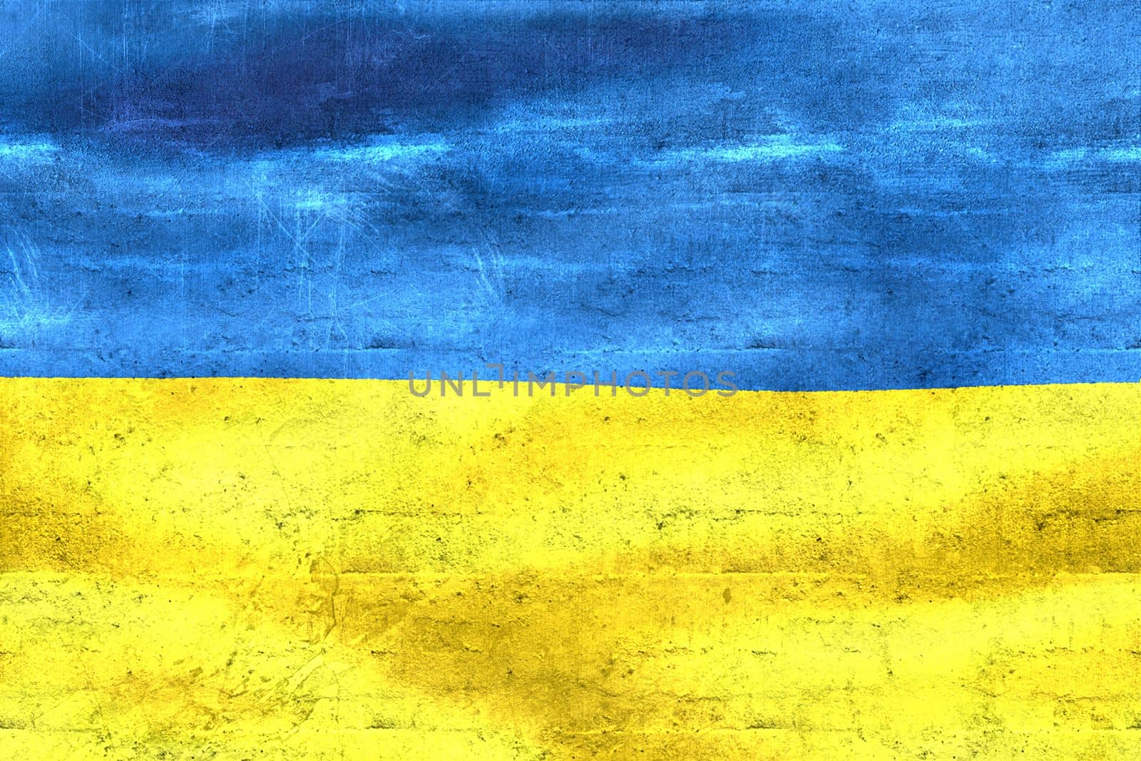 3D-Illustration of a Ukraine flag - realistic waving fabric flag.