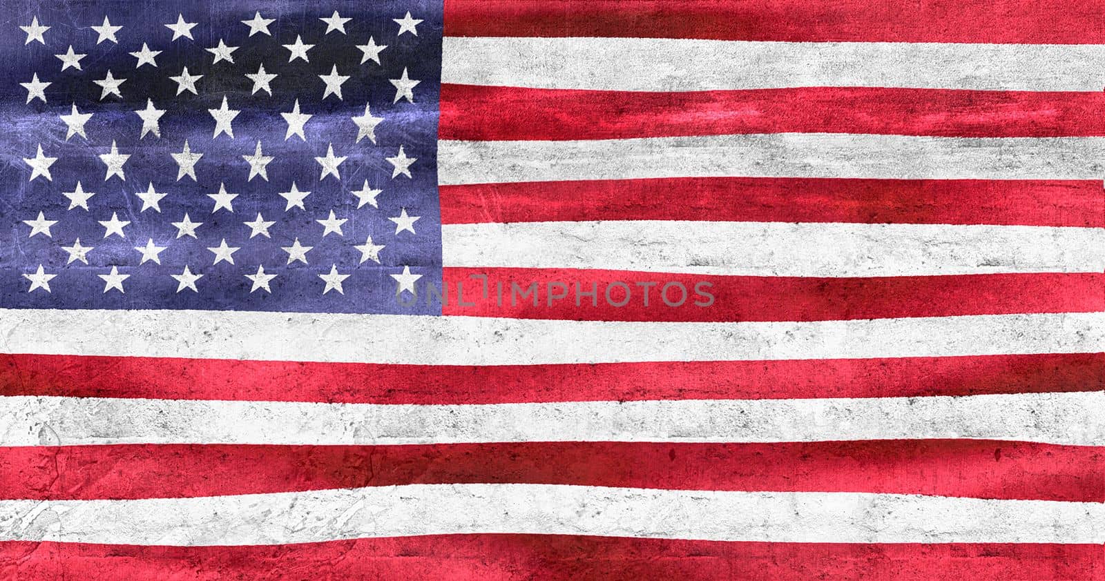 3D-Illustration of a USA flag - realistic waving fabric flag.