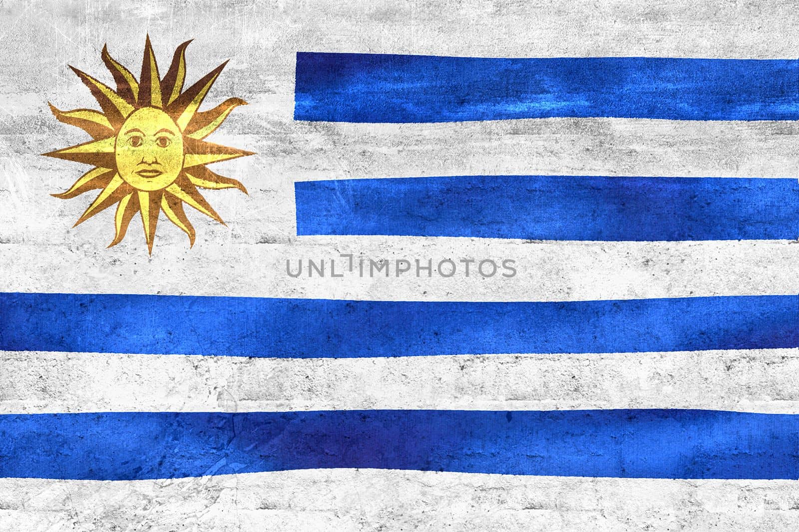 3D-Illustration of a Uruguay flag - realistic waving fabric flag by MP_foto71