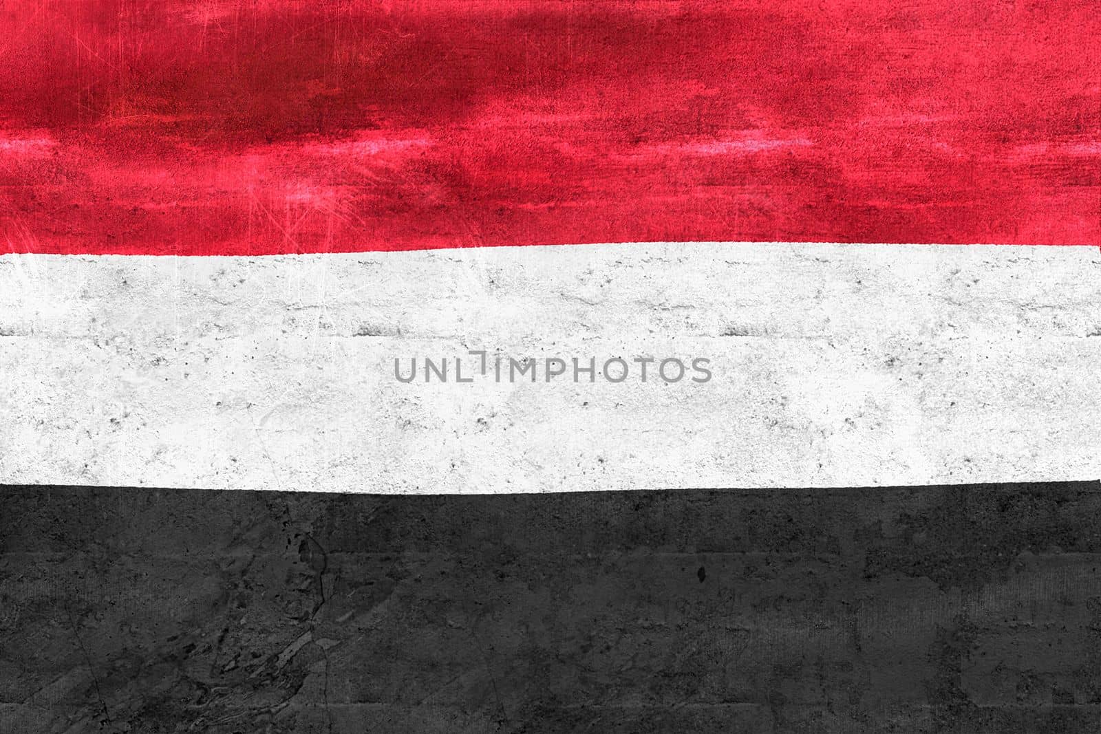 3D-Illustration of a Yemen flag - realistic waving fabric flag.