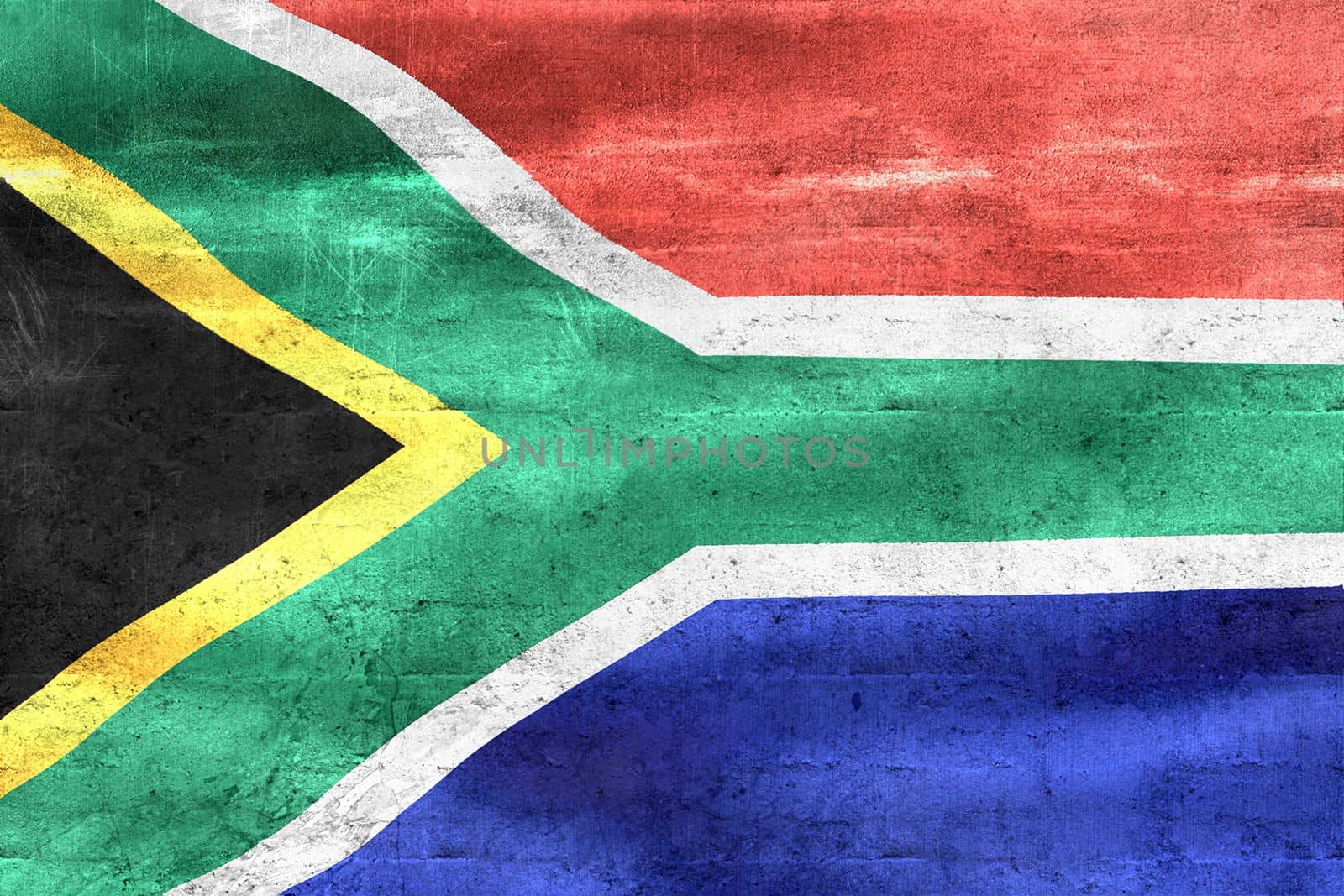 3D-Illustration of a South Africa flag - realistic waving fabric flag.