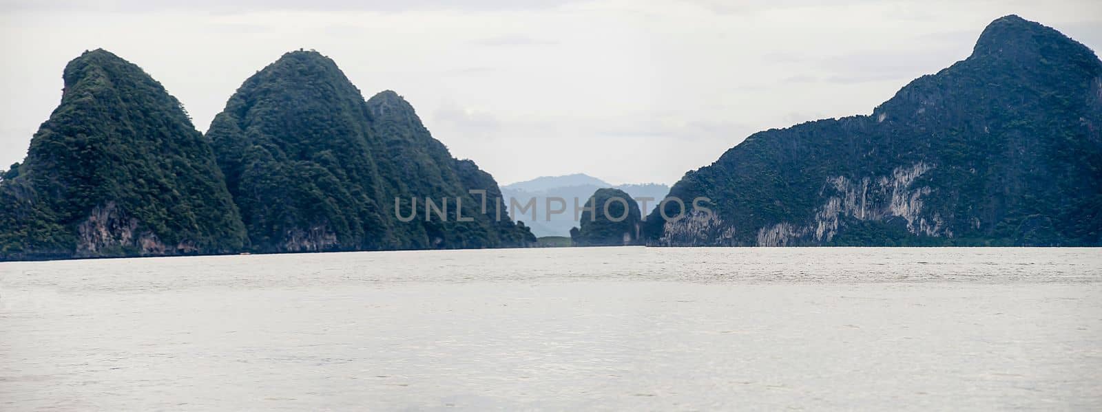 Panoramic view of Pang Nga Bay, Thailand, Asia