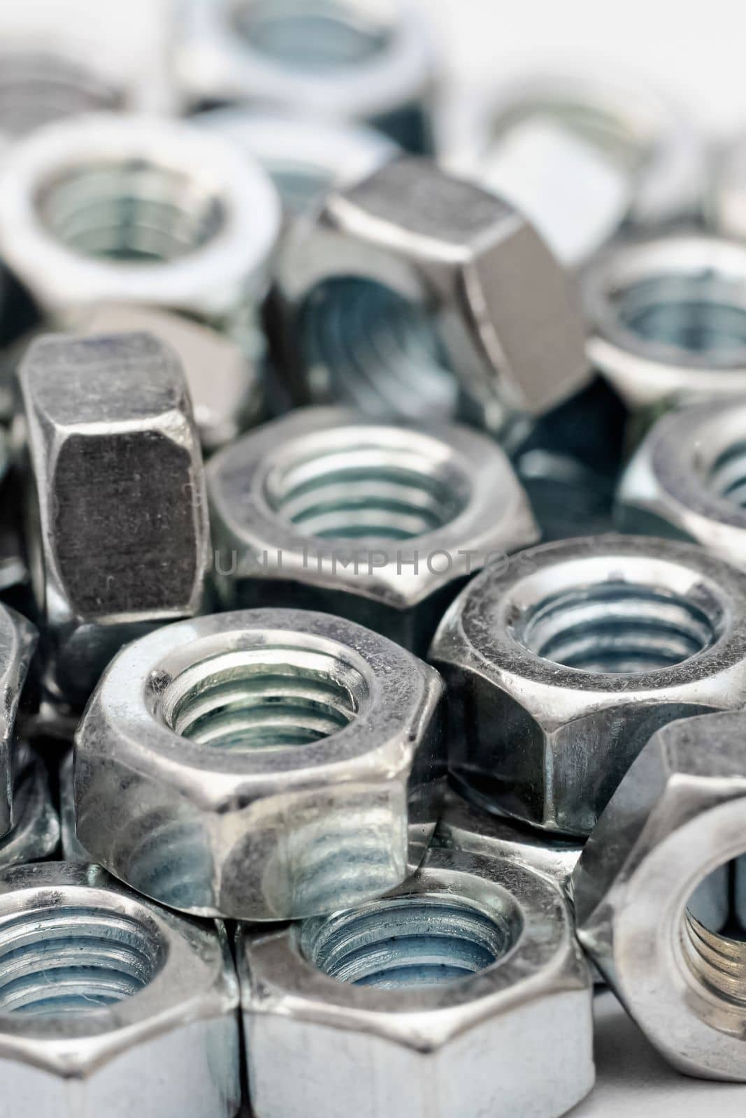 Pile of internal screws close up, background or texture