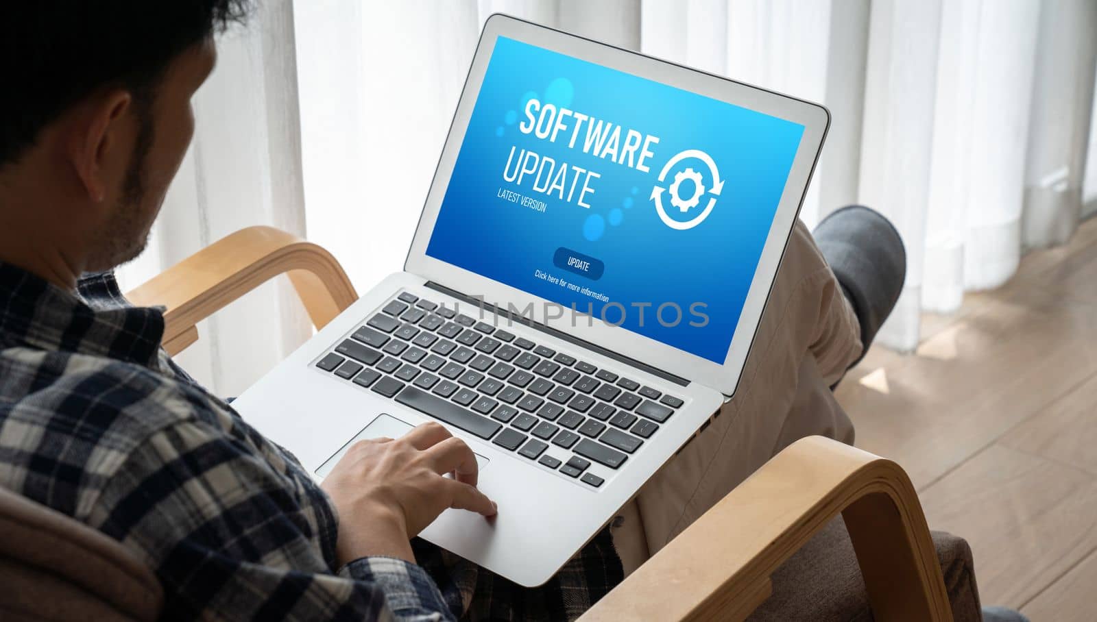 Software update on computer for modish version of device software upgrade