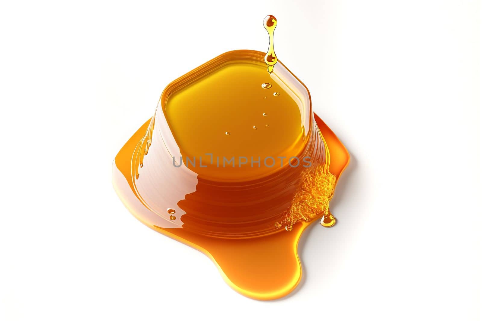 honey drop isolated on white background, selective focus. by gulyaevstudio