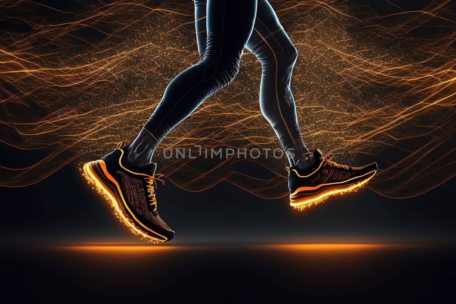 earn. NFT Sneakers. Woman running and earning cryptocurrency. 3d illustration of the MOVE TO EARN trend in the crypto industry by gulyaevstudio