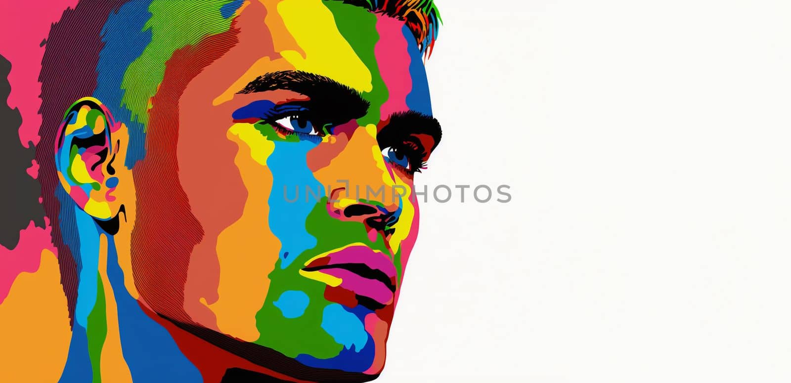 pop-art style illustration of a homosexual. LGBT. by gulyaevstudio