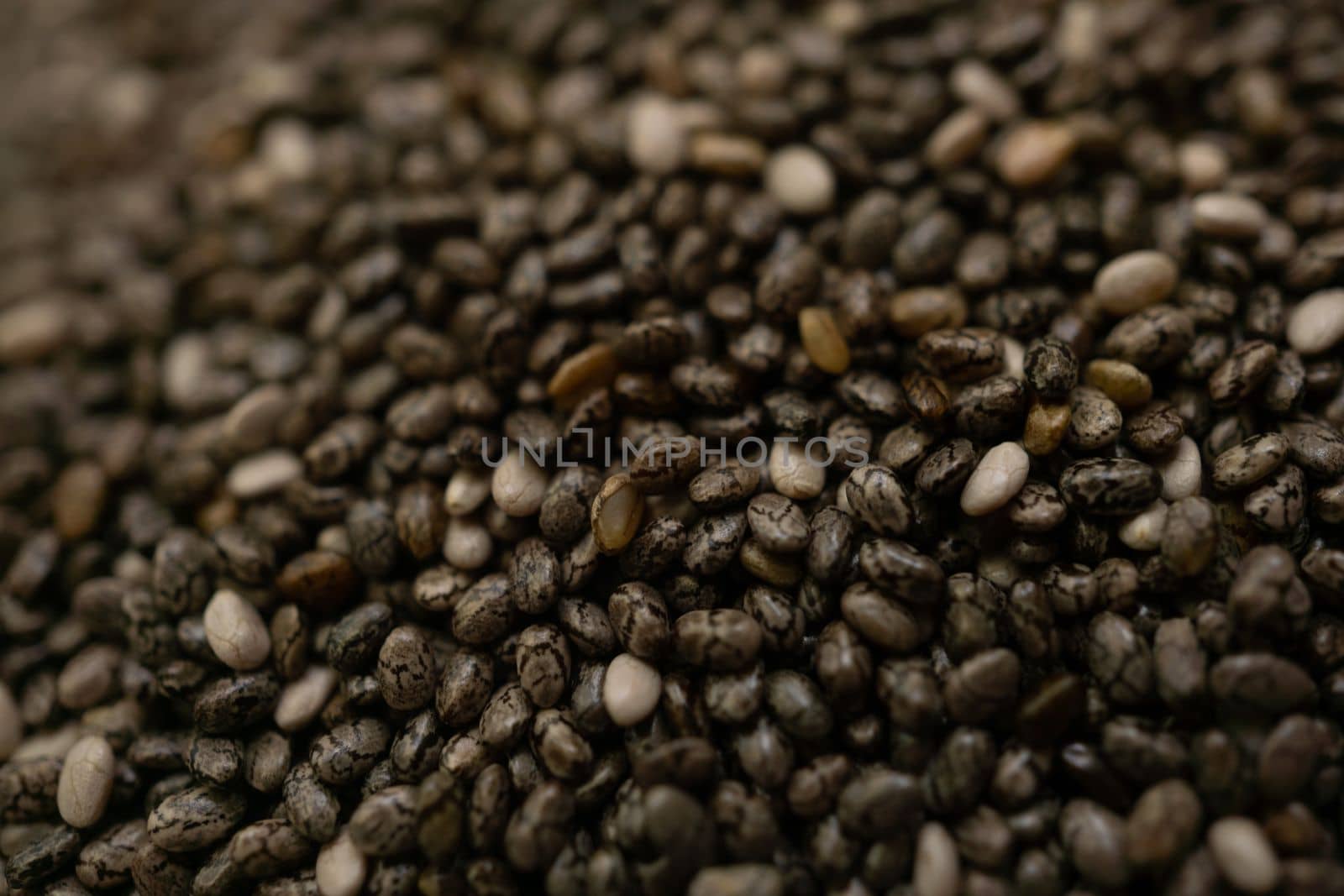 close-up of chia seeds out of focus by joseantona