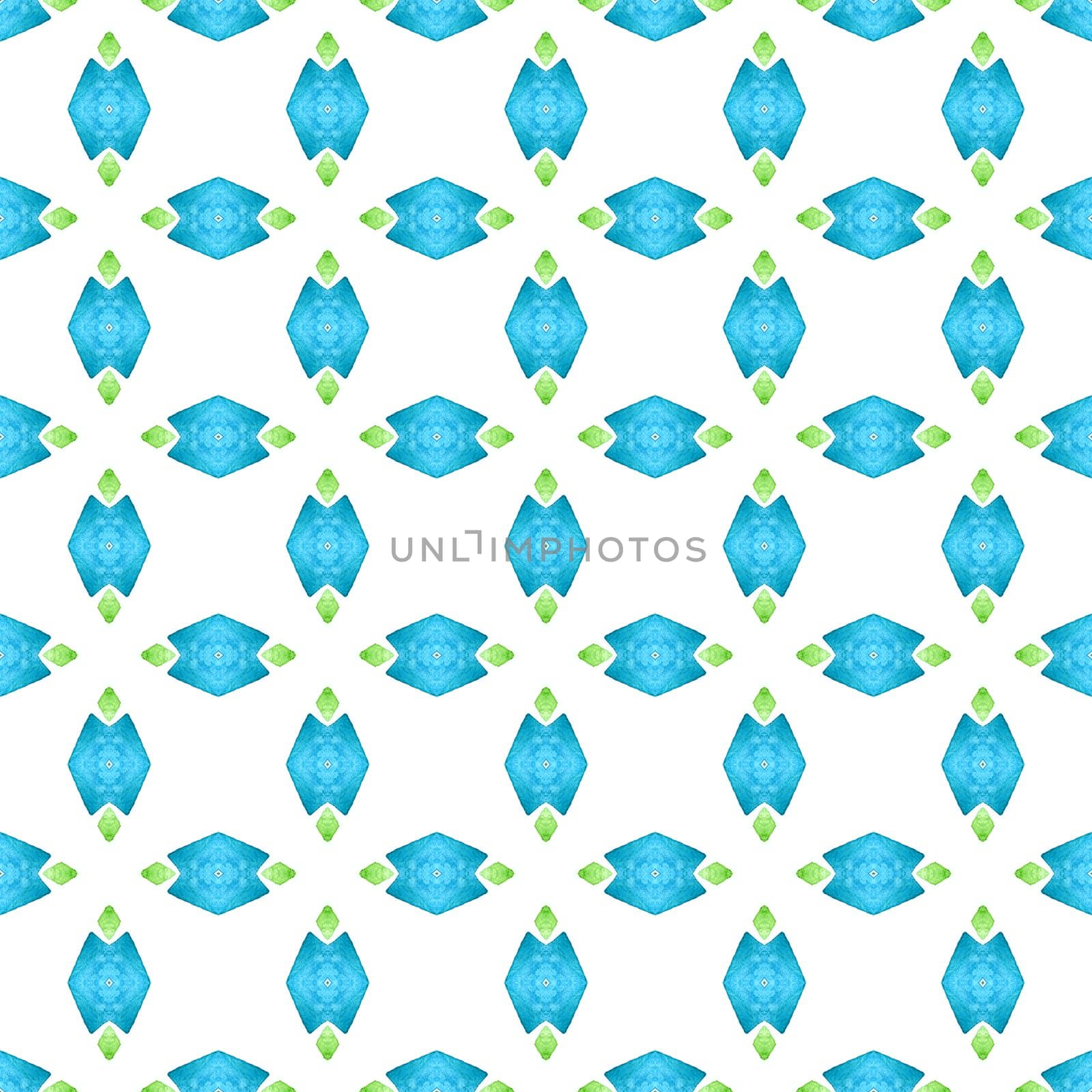 Textile ready captivating print, swimwear fabric, wallpaper, wrapping. Green exquisite boho chic summer design. Hand drawn green mosaic seamless border. Mosaic seamless pattern.