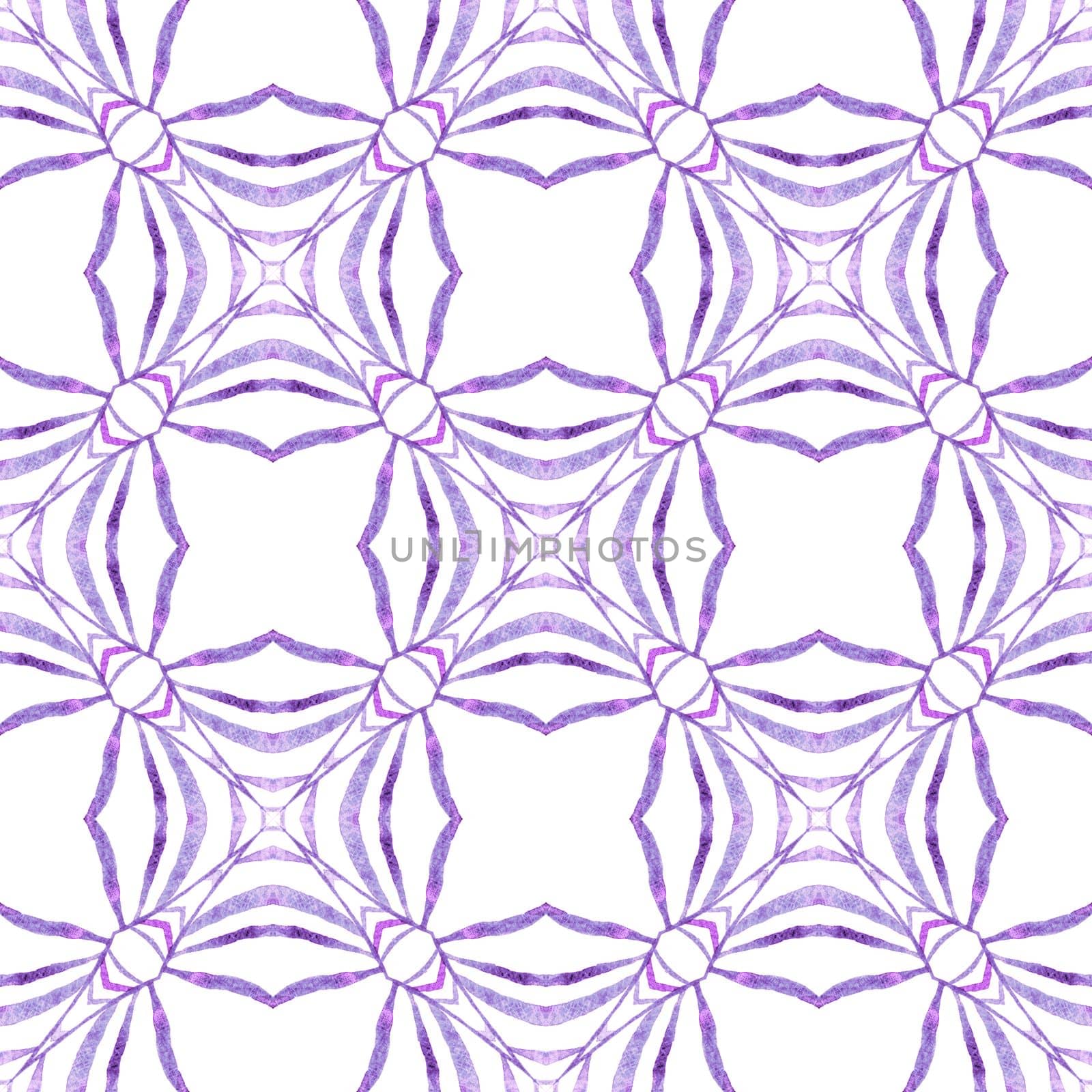 Hand drawn tropical seamless border. Purple outstanding boho chic summer design. Tropical seamless pattern. Textile ready extra print, swimwear fabric, wallpaper, wrapping.