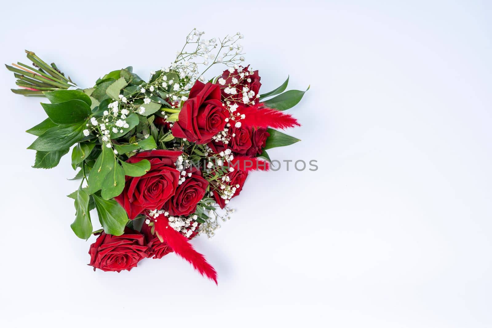 a beautiful bouquet of fresh red roses. Congratulations on Mother's Day. Valentine's day. wedding