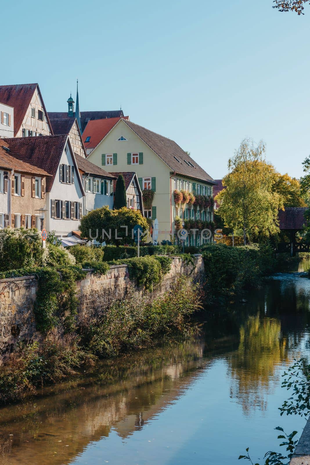 Old national German town house in Bietigheim-Bissingen, Baden-Wuerttemberg, Germany, Europe. Old Town is full of colorful and well preserved buildings. by Andrii_Ko