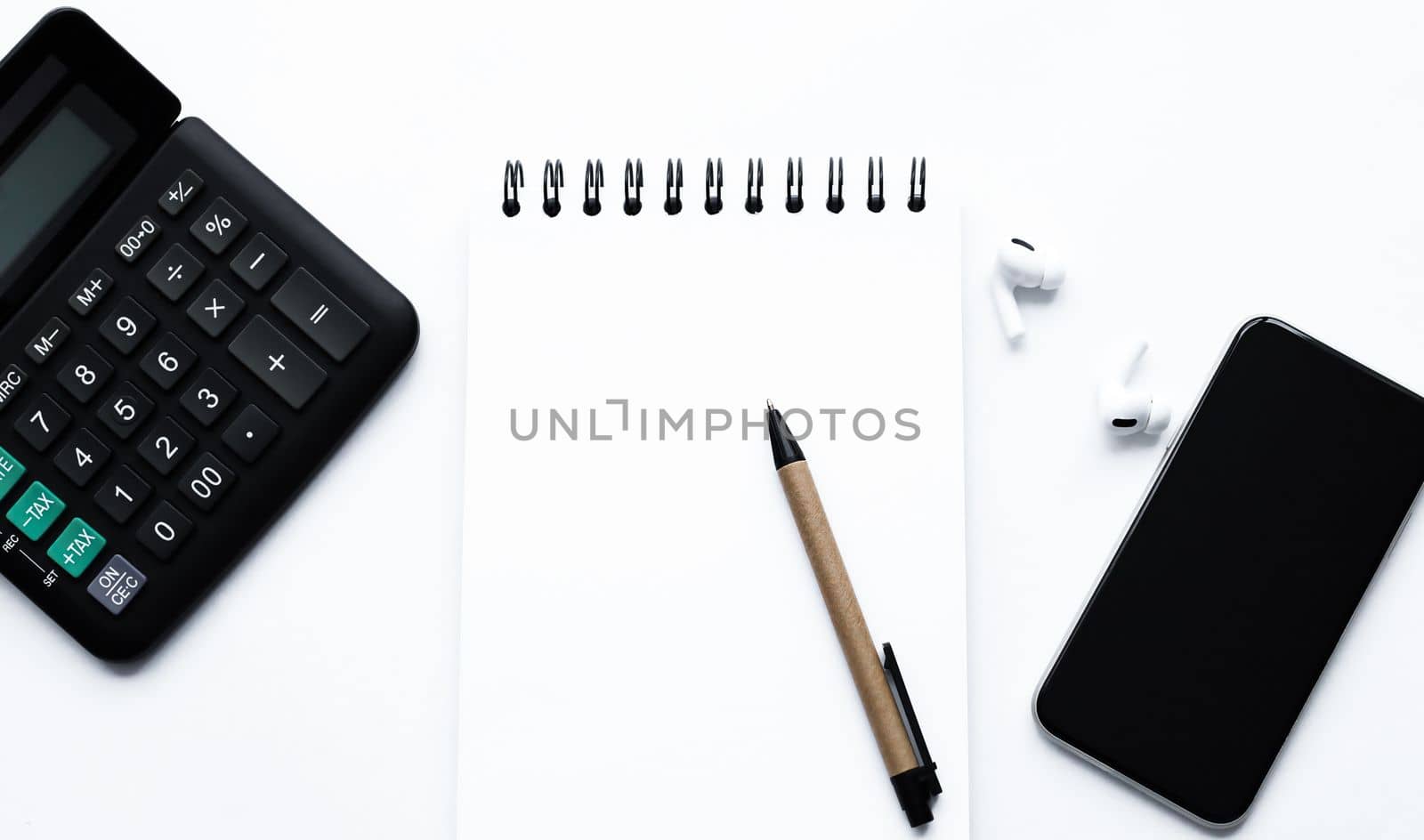 office equipment on white background table