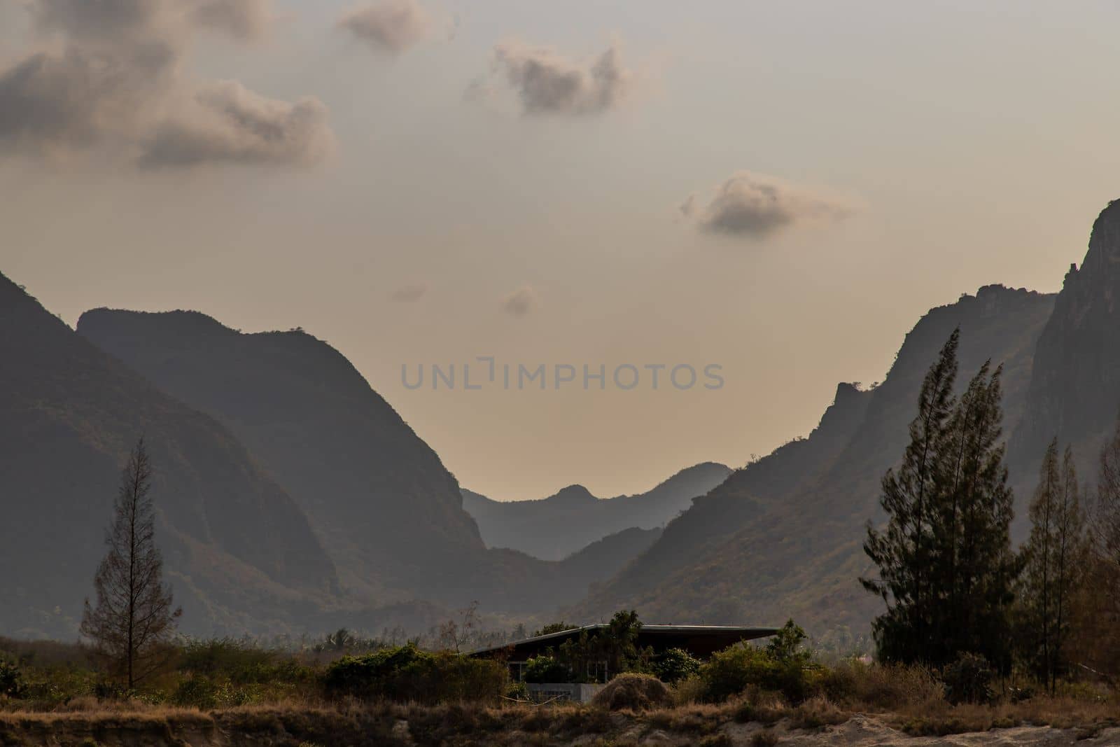 Large number of mountains, Vast landscapes touching the horizons. Scenic mountain Fall landscape. No focus, specifically.