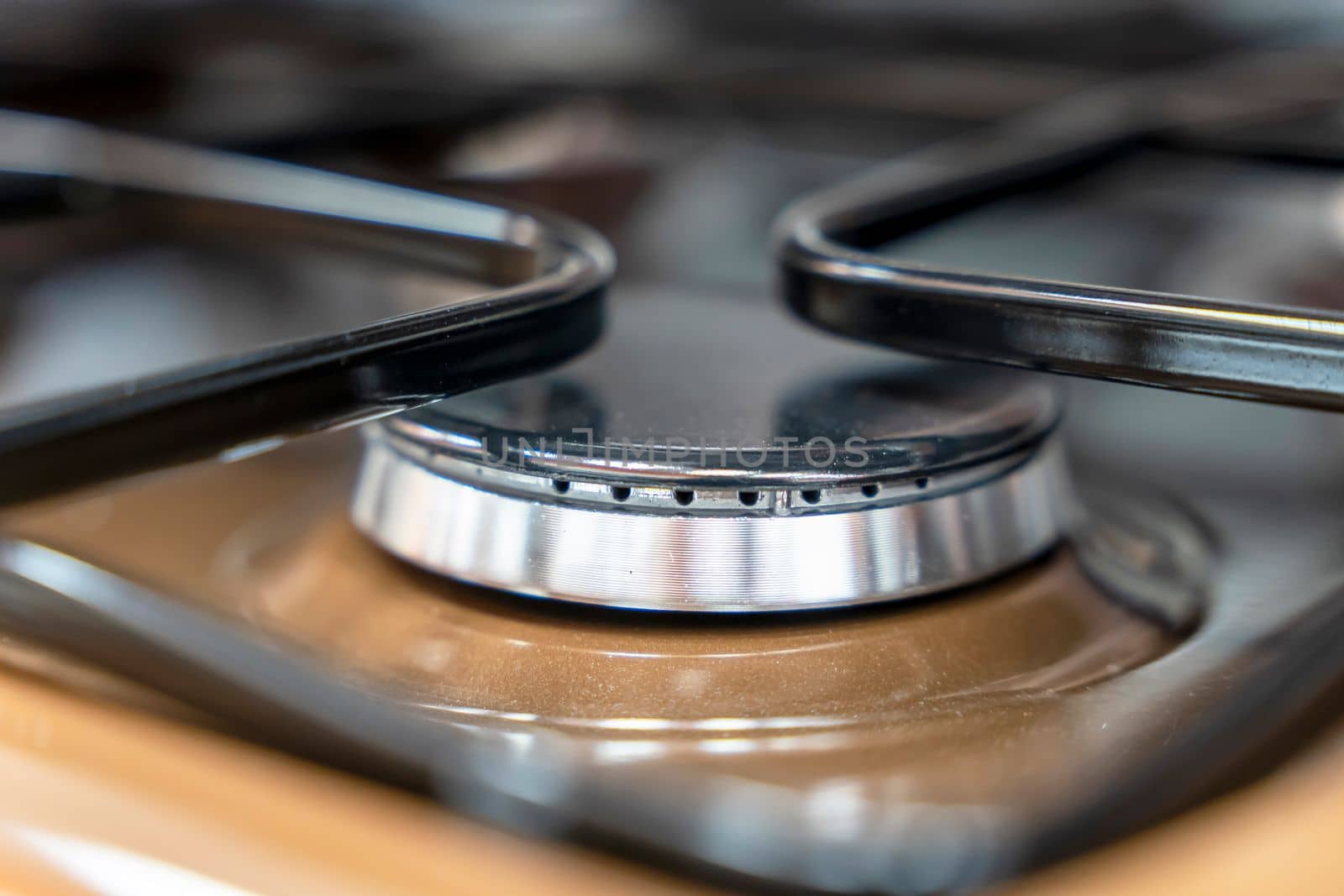 gas burner close-up. Home gas stove. The hob in the kitchen.
