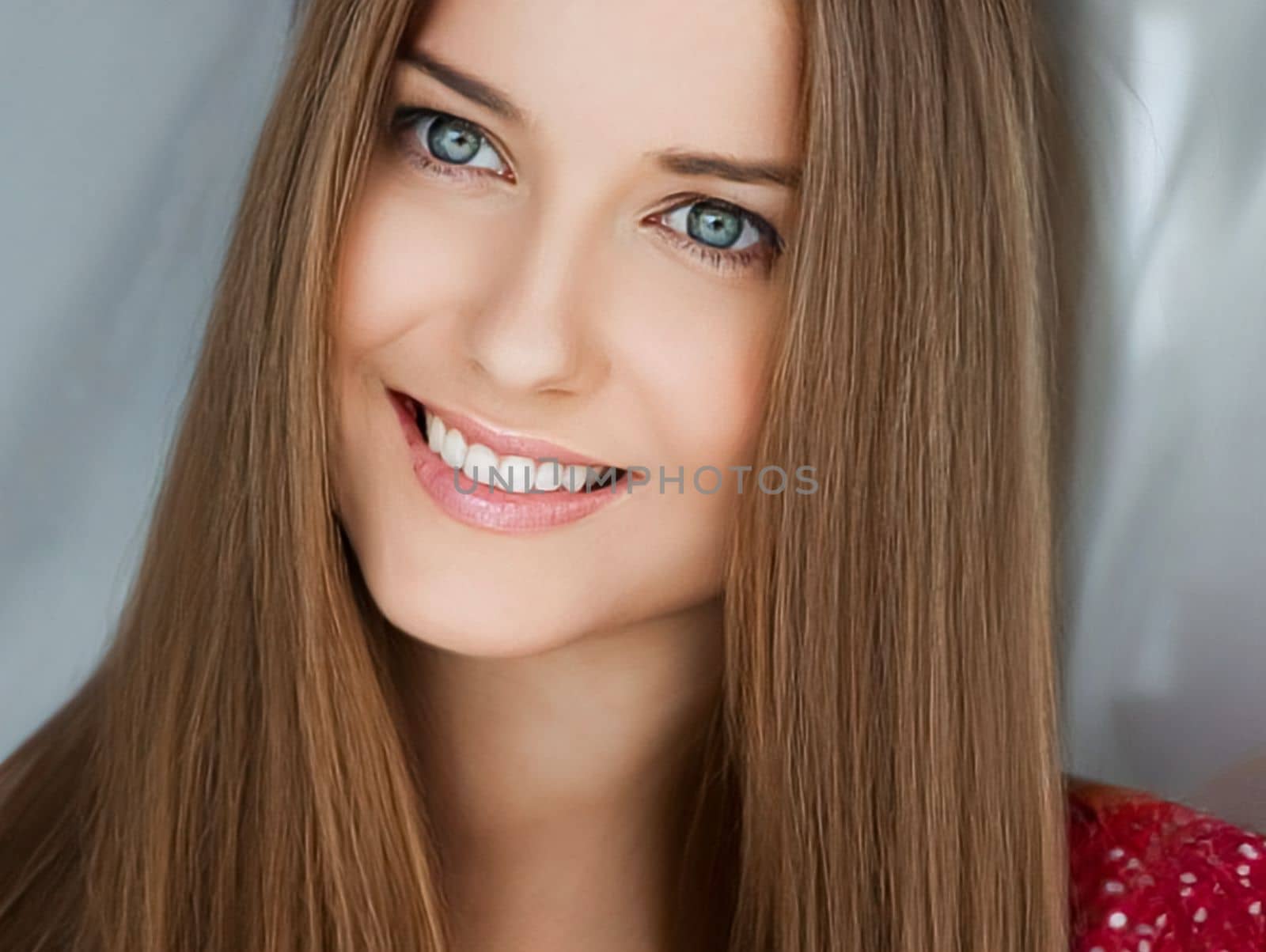 Beautiful woman smiling, white teeth smile by Anneleven