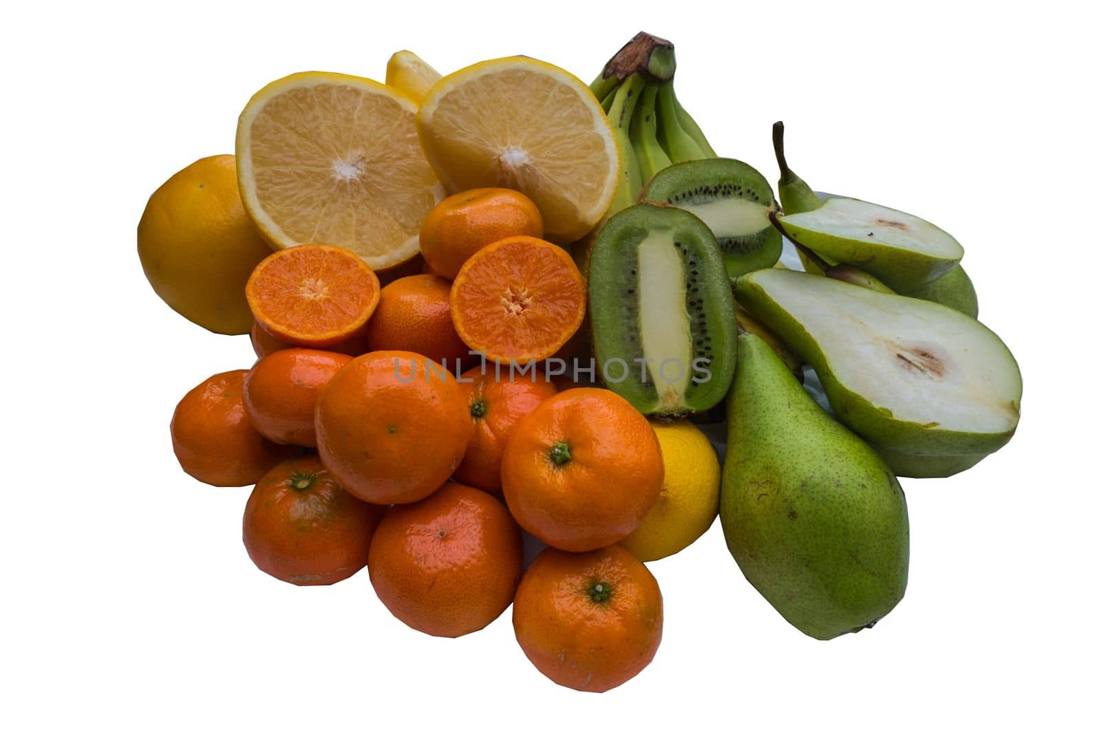Huge group of fruits isolated on a white background.