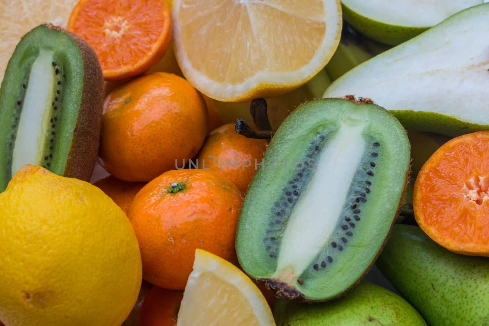 Fresh fruits background.Healthy eating, dieting concept, clean eating.