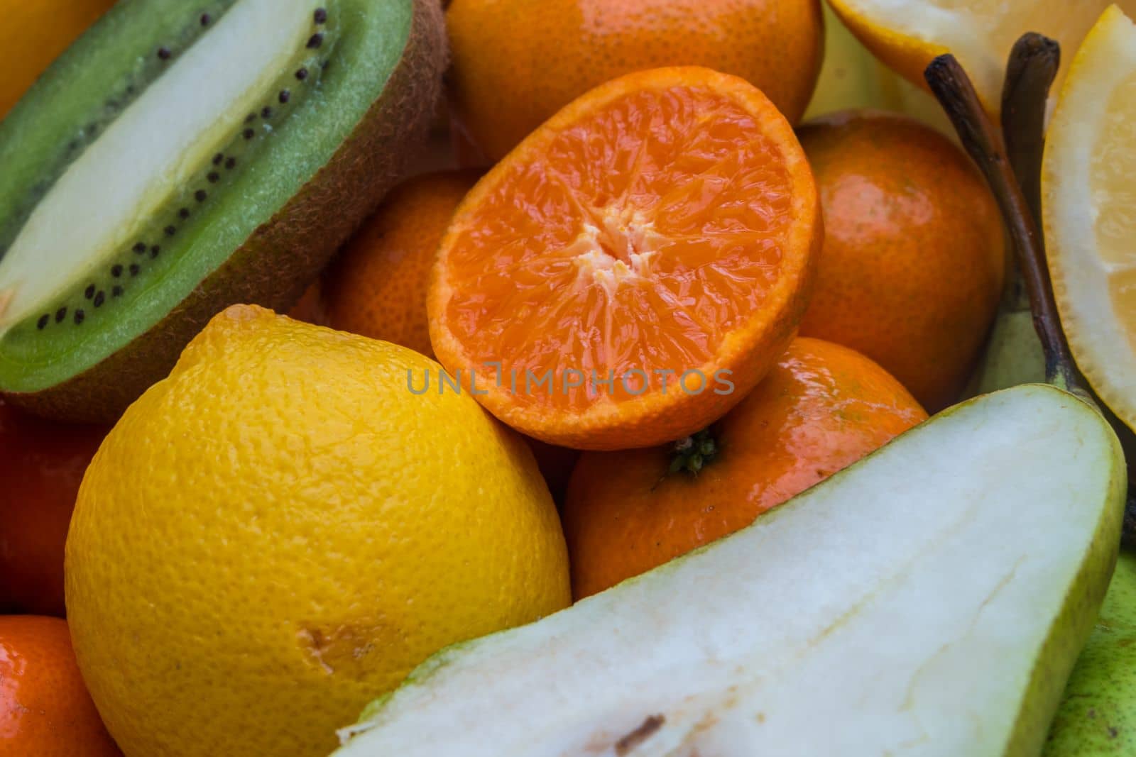 Fresh fruits background.Healthy eating, dieting concept, clean eating.