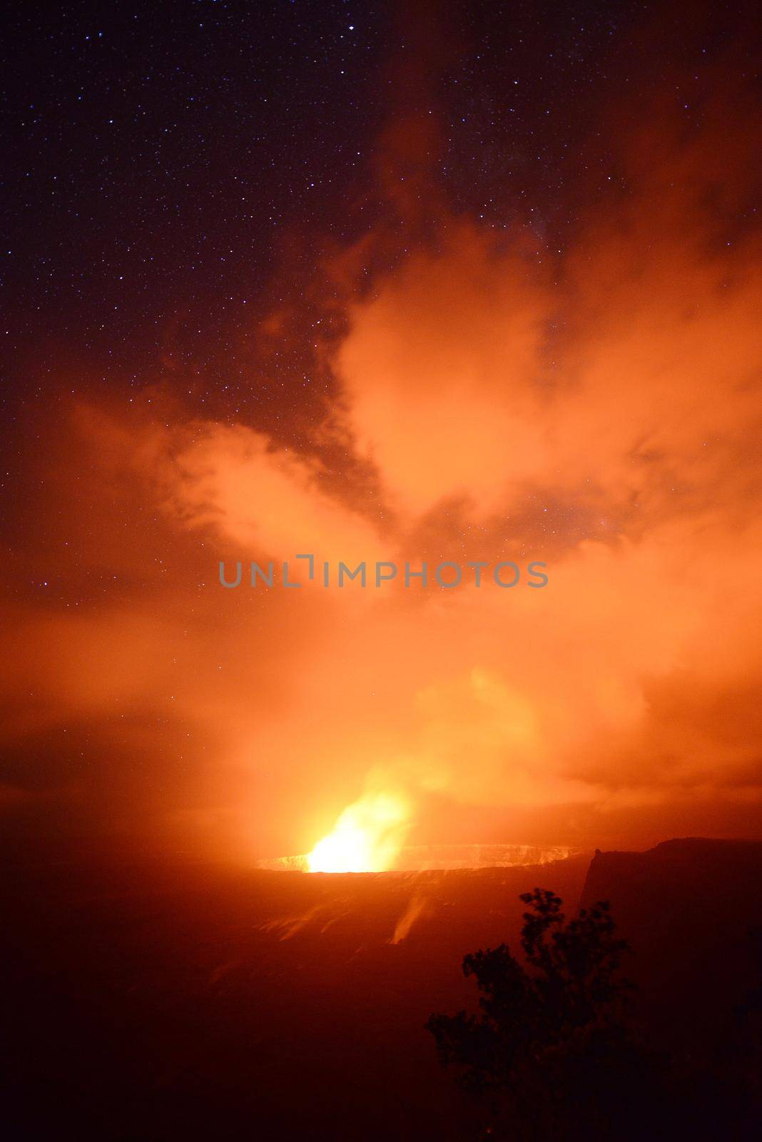 Kilauea Crater at night