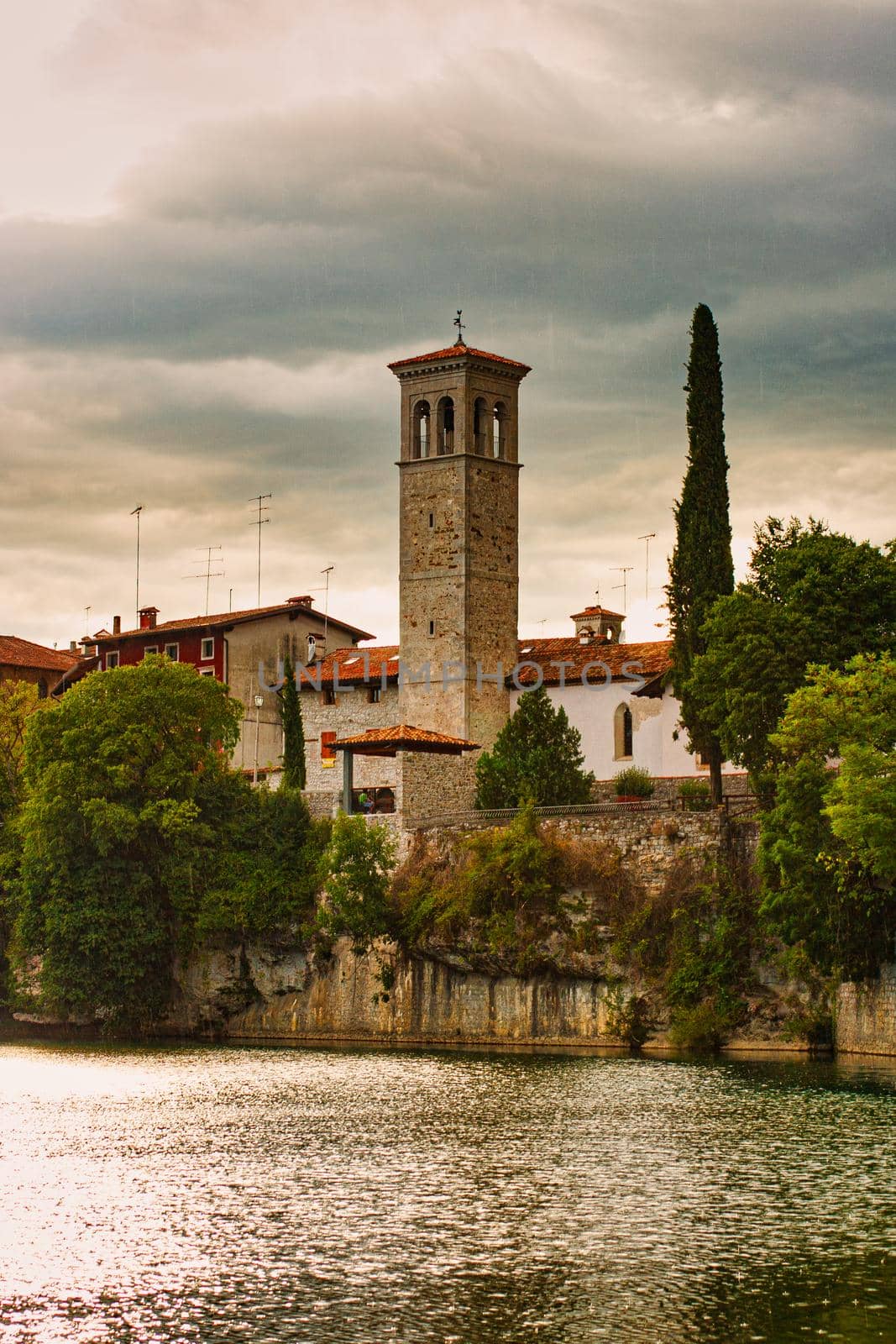 Bell tower of the Monastero di Santa Maria in valle in Cividale del Friuli, Italy