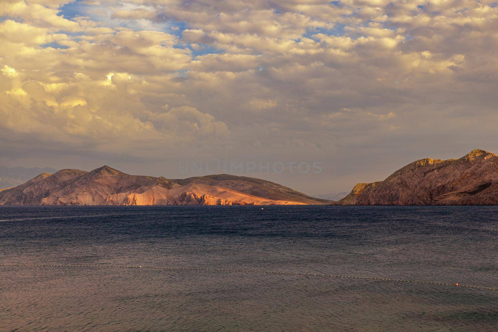 View of the Baska beach in the summer season, Krk island, Croatia